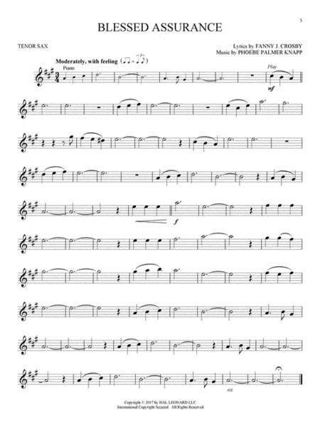 Gospel Hymns For Tenor Sax (Tenor Sax With Piano Accompaniment)